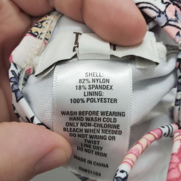 True Craft Women's Pink Multi Boho Moroccan‎ Plunge Wide Strap Lace Bikini Top M - Picture 4 of 6